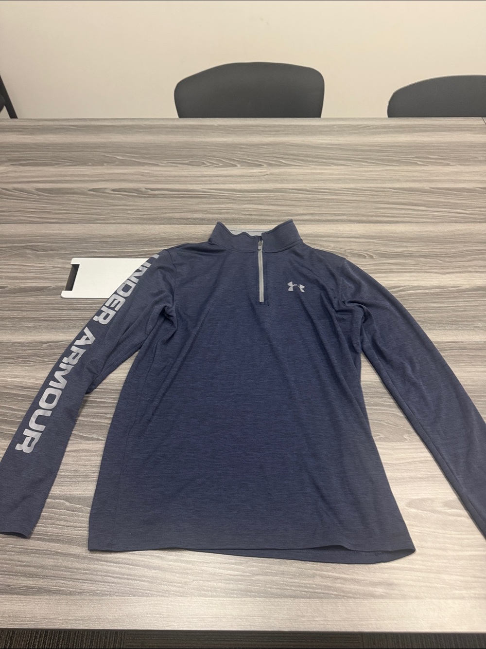 Under Armour Navy Quarter-Zip Performance Pullover with Sleeve Logo